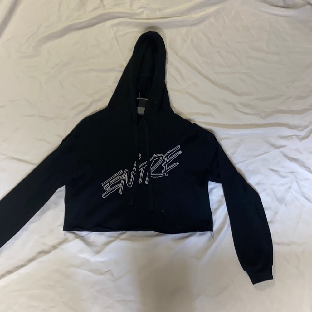 Crop top black hoodie